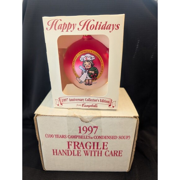 Lot of 17 Campbell's Soup Kids Christmas Ornaments 1980 - 1999 Round 3" dia - Picture 16 of 16